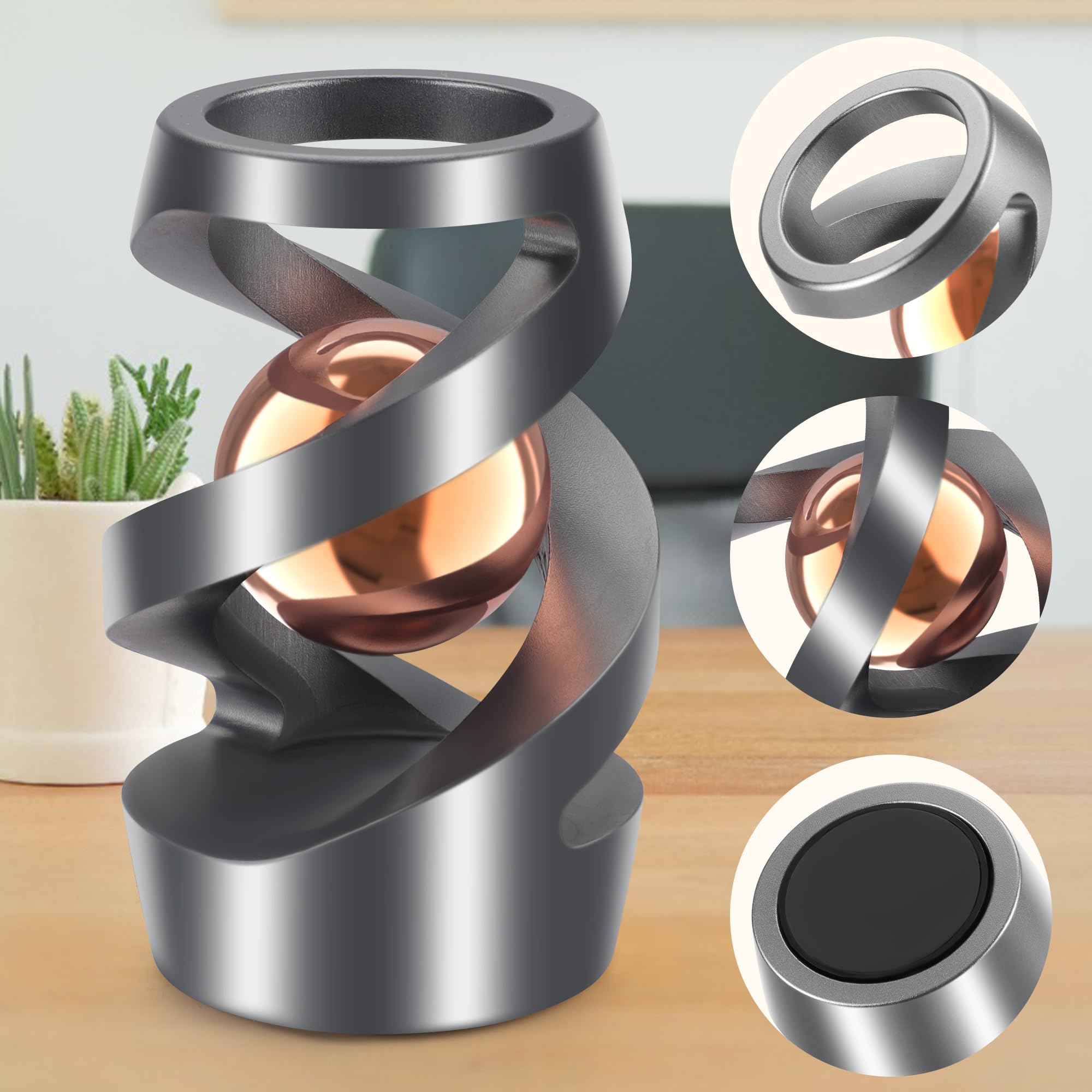 Wecsv Rose Gold toy on base supports calm concentration during tasks