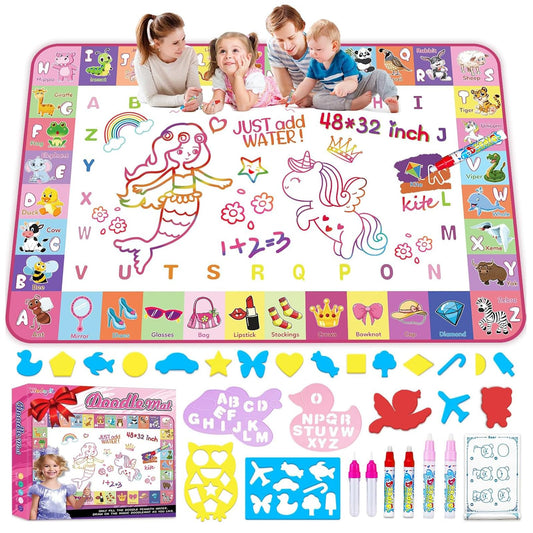 Wedopro water doodle mat setup for mess-free toddler drawing.