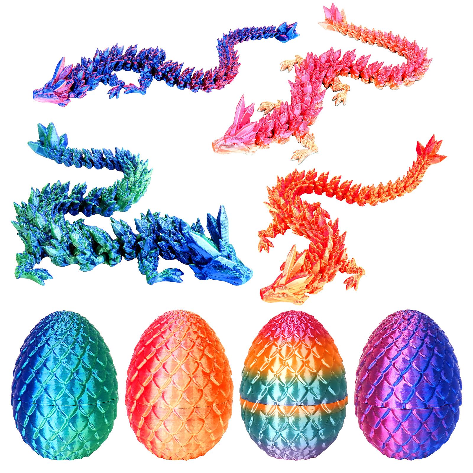 WEDTYGH dragon eggs 4-pack for imaginative play and collection.