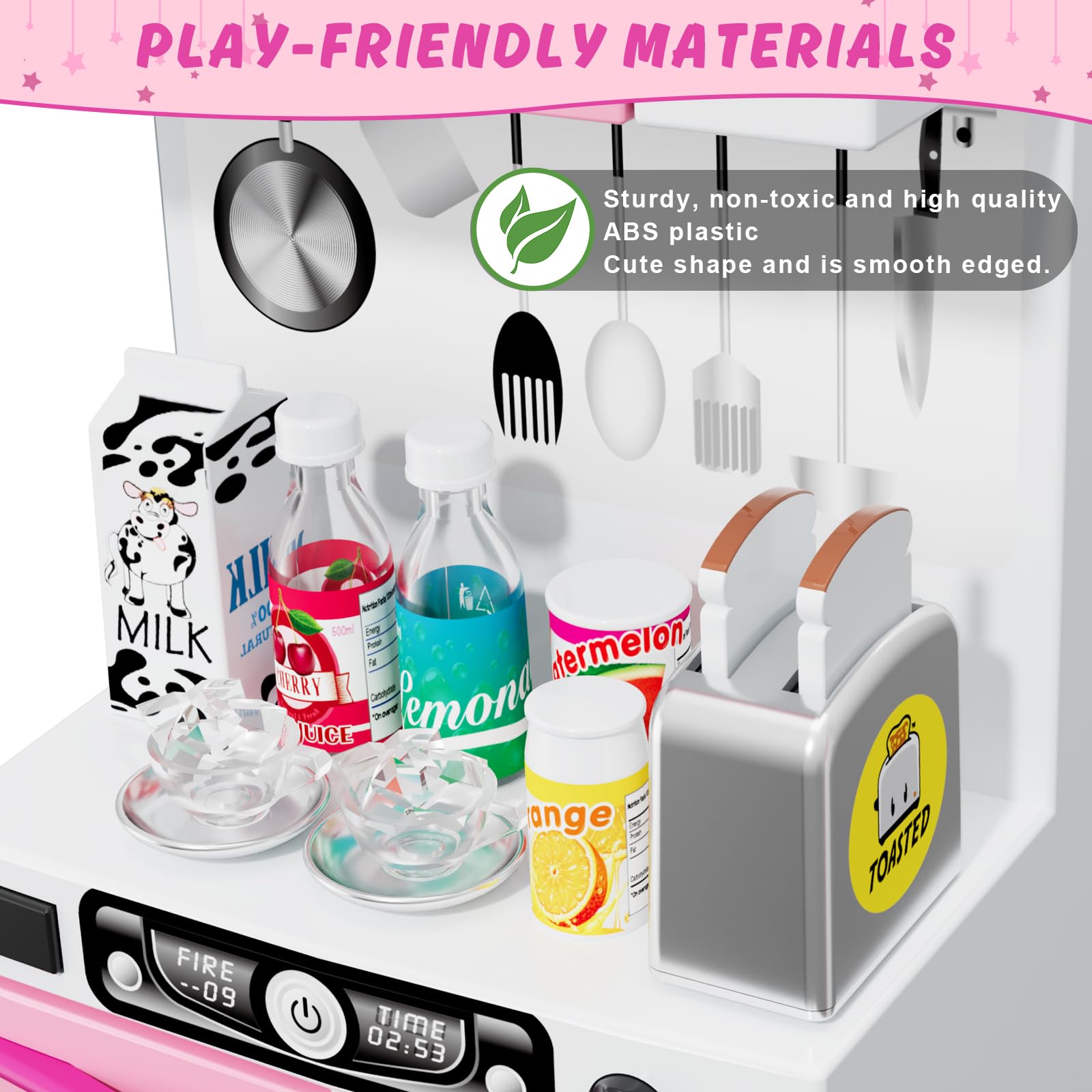 Wee Wonders 57 accessories included for creative meals and kitchen play.