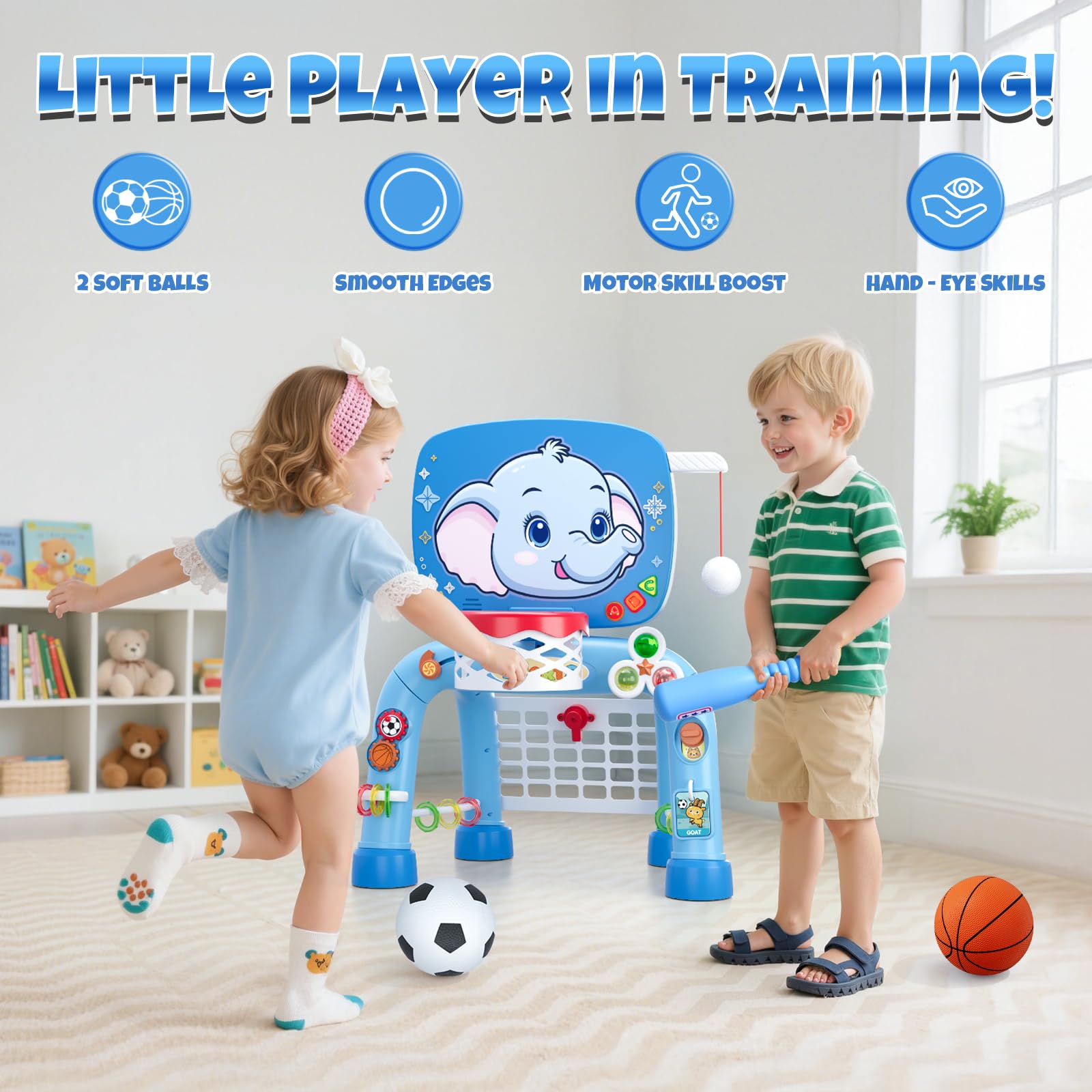 Wee Wonders compact base resists tipping during energetic play.