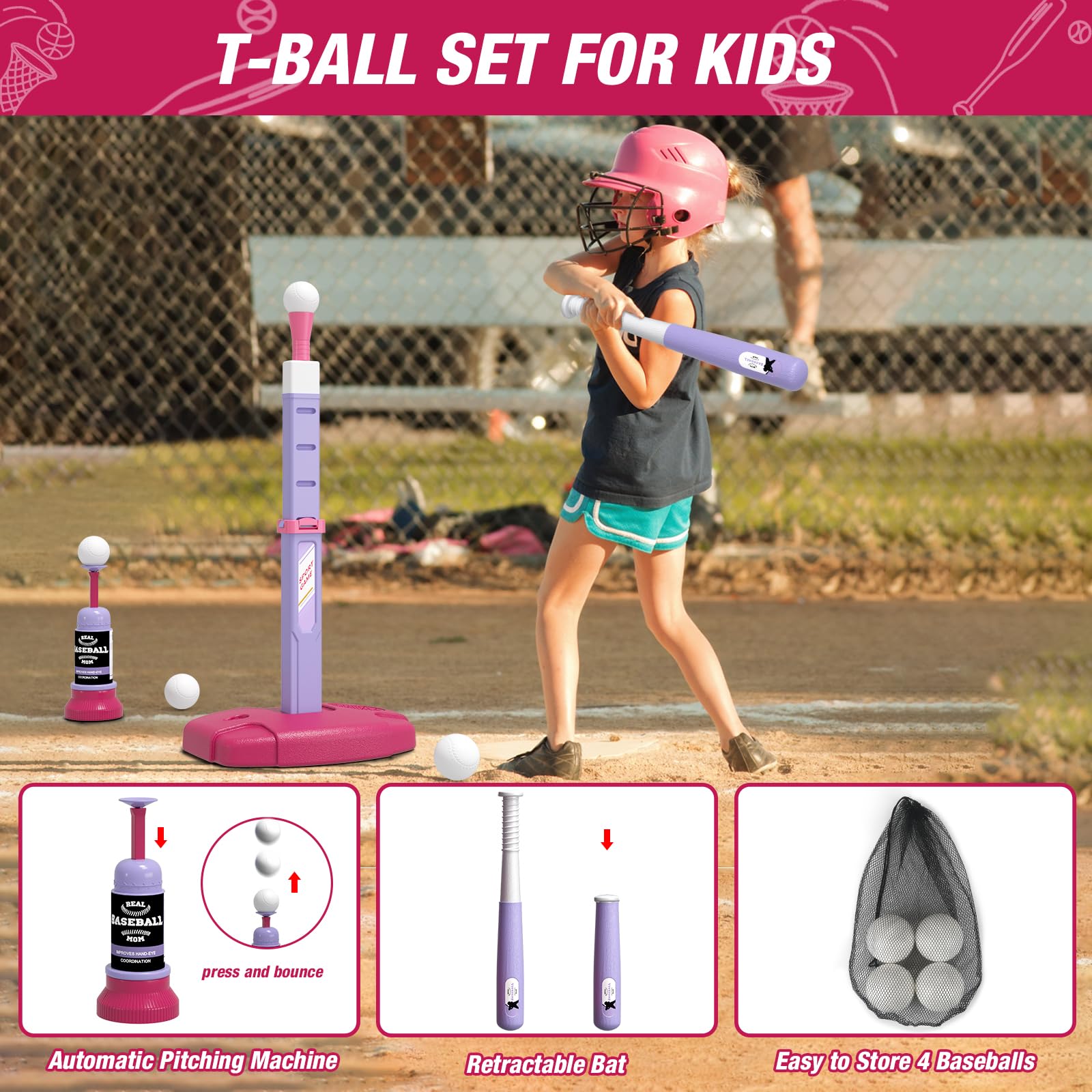 Wee Wonders height-adjustable hoop pink; suits toddlers of different ages.