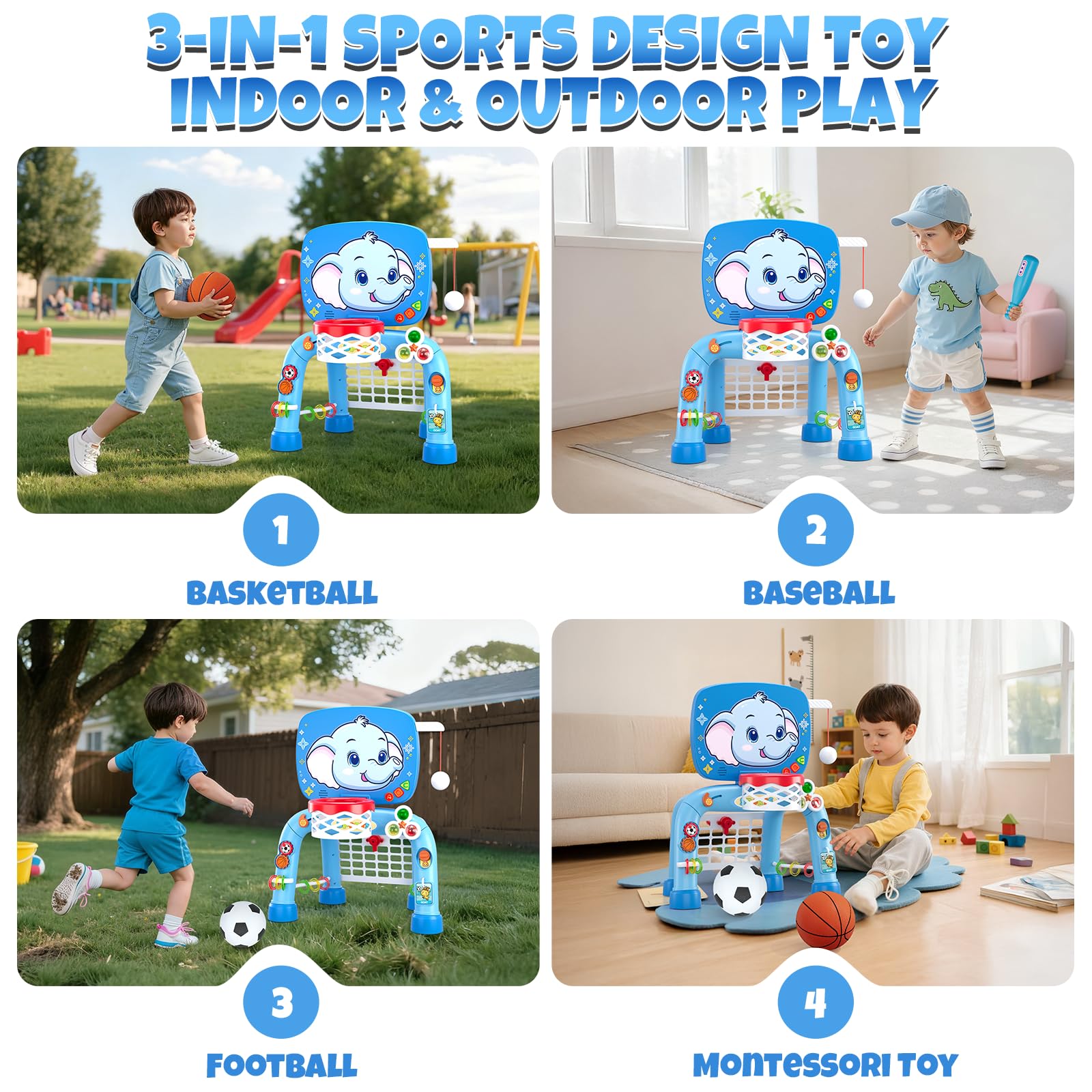 Wee Wonders LED lights and sounds energize toddler play as they score.