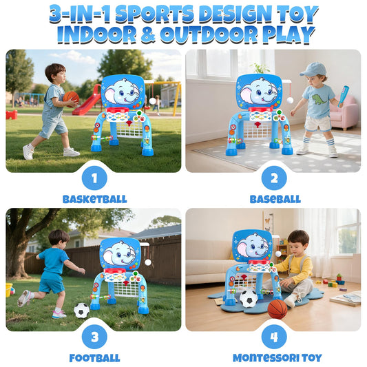 Wee Wonders LED lights and sounds energize toddler play as they score.