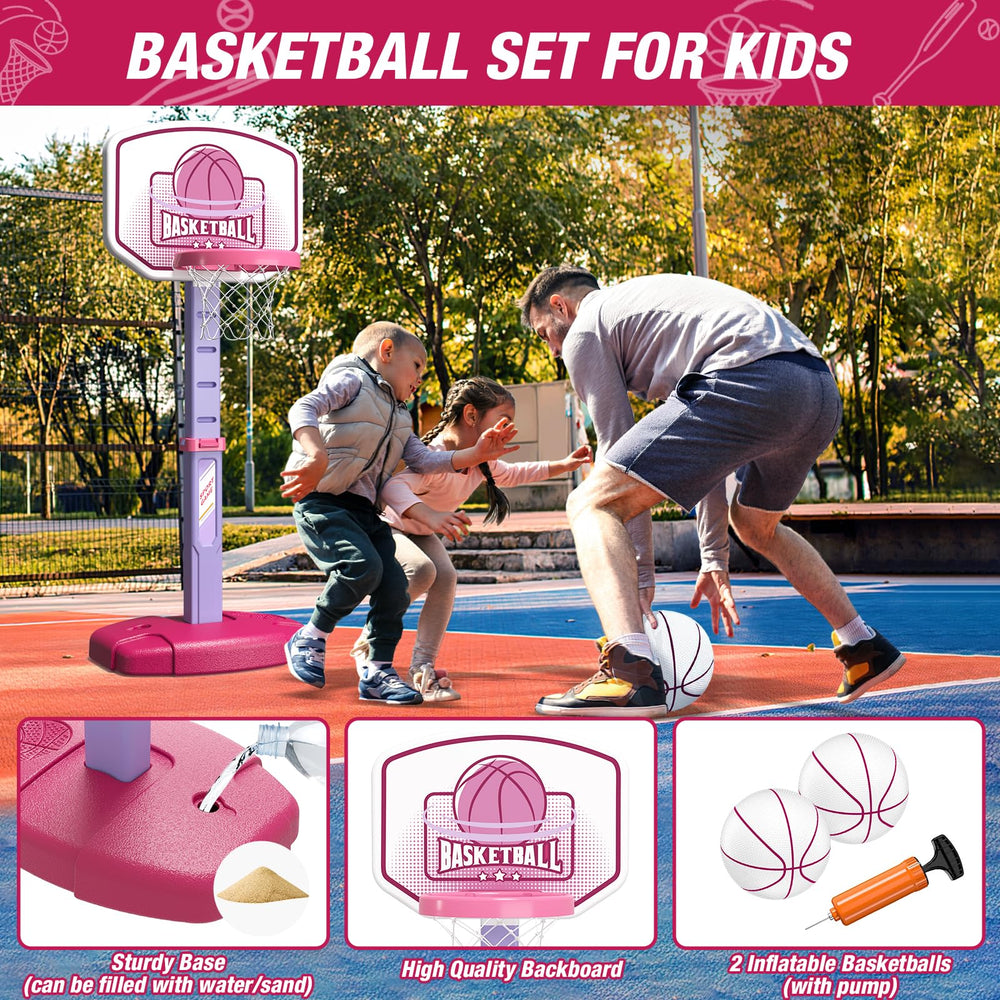 Wee Wonders stable base pink; fill with water or sand for stability.