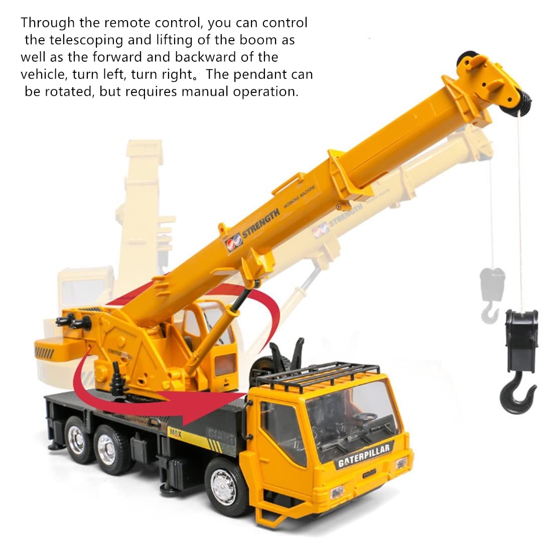 WEECOC RC Crane lift action demonstrates realistic crane motion for kids.