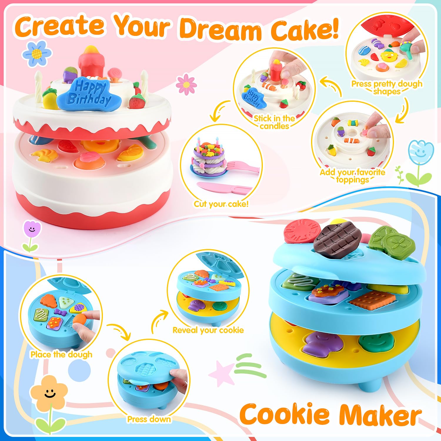 WeeHomm 5-in-1 color dough pizza baking set encourages creative menu building.