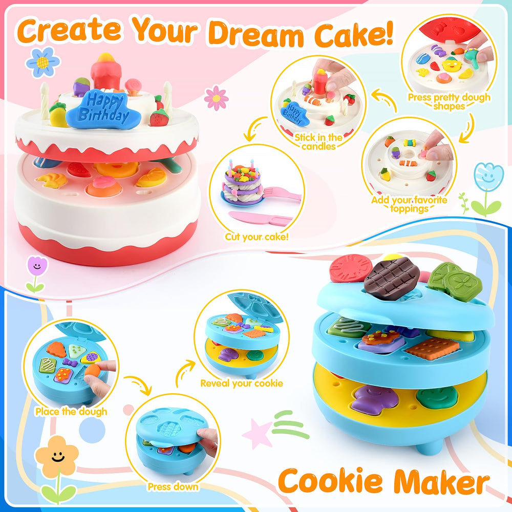 WeeHomm 5-in-1 color dough pizza baking set encourages creative menu building.