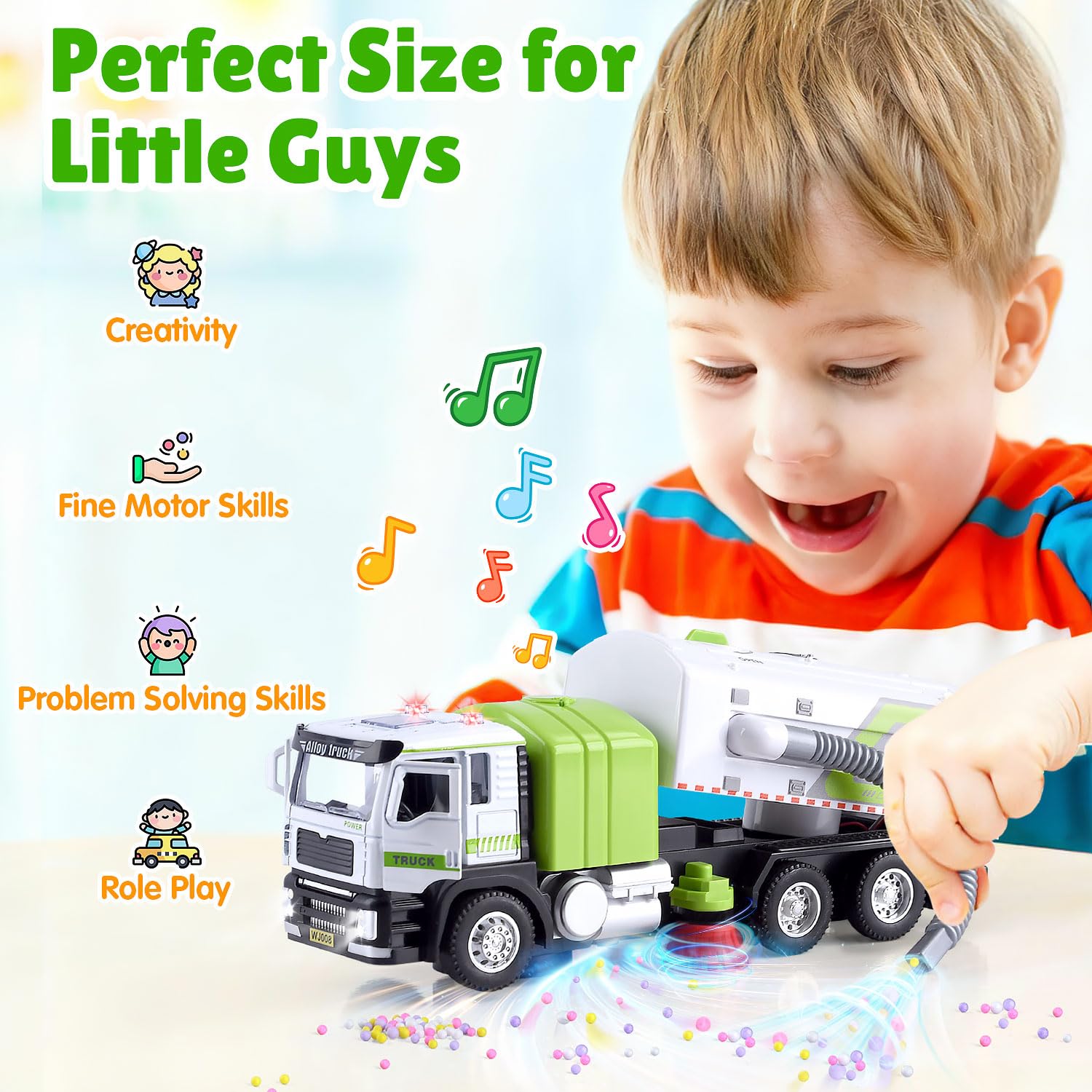WeeHomm play vacuum mode for realistic cleanup pretend play at home.