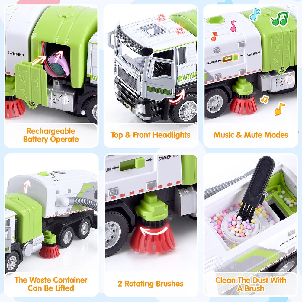 WeeHomm truck features headlights, openable door, and lifting carriage for immersive play.
