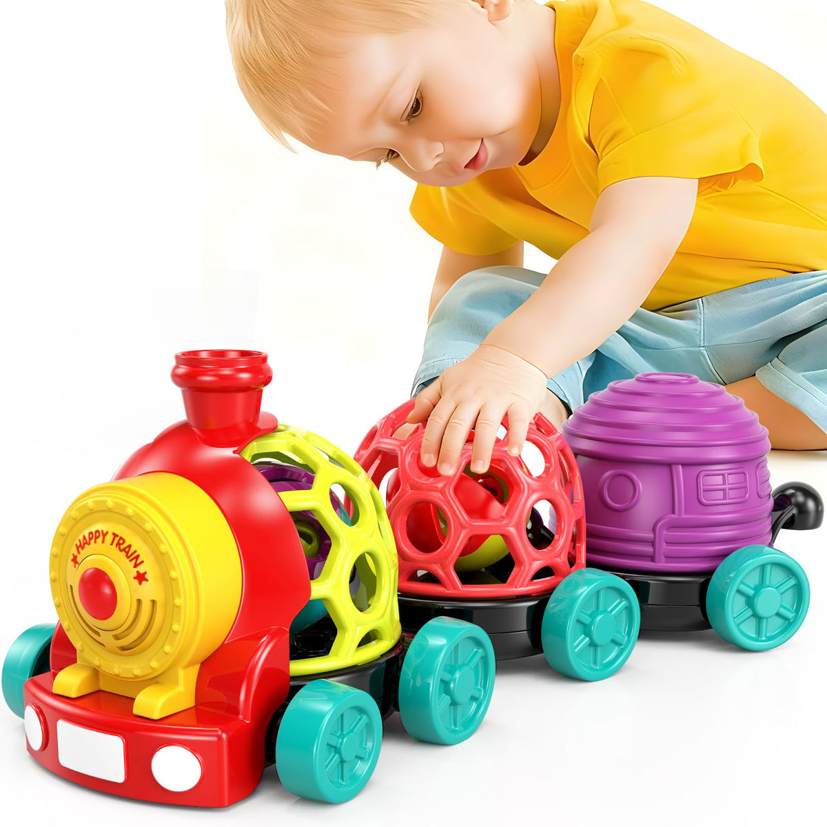 WEEJOYGAM train toy car push boosts crawling and coordination