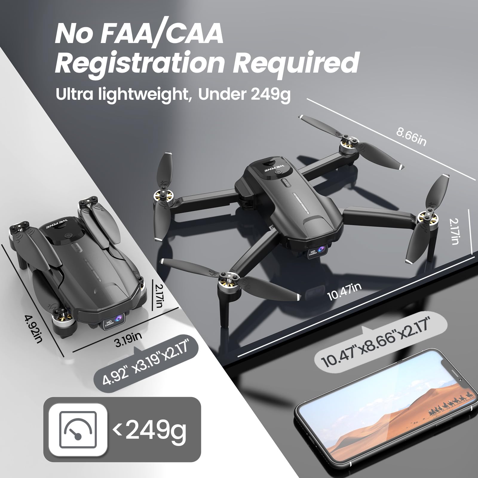 WeFone drone optical flow positioning aids precise hovering in variable conditions