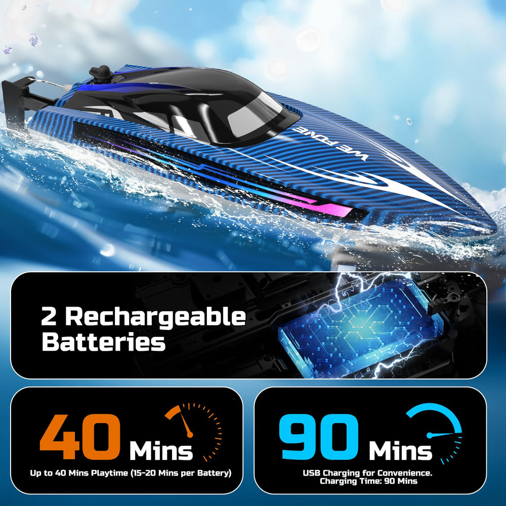 WeFone WF17 dual batteries extend playtime to 30–40 minutes.