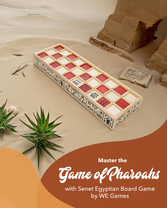 WE Games Senet carved pieces highlighting authentic detailing for immersive ancient-era gaming.