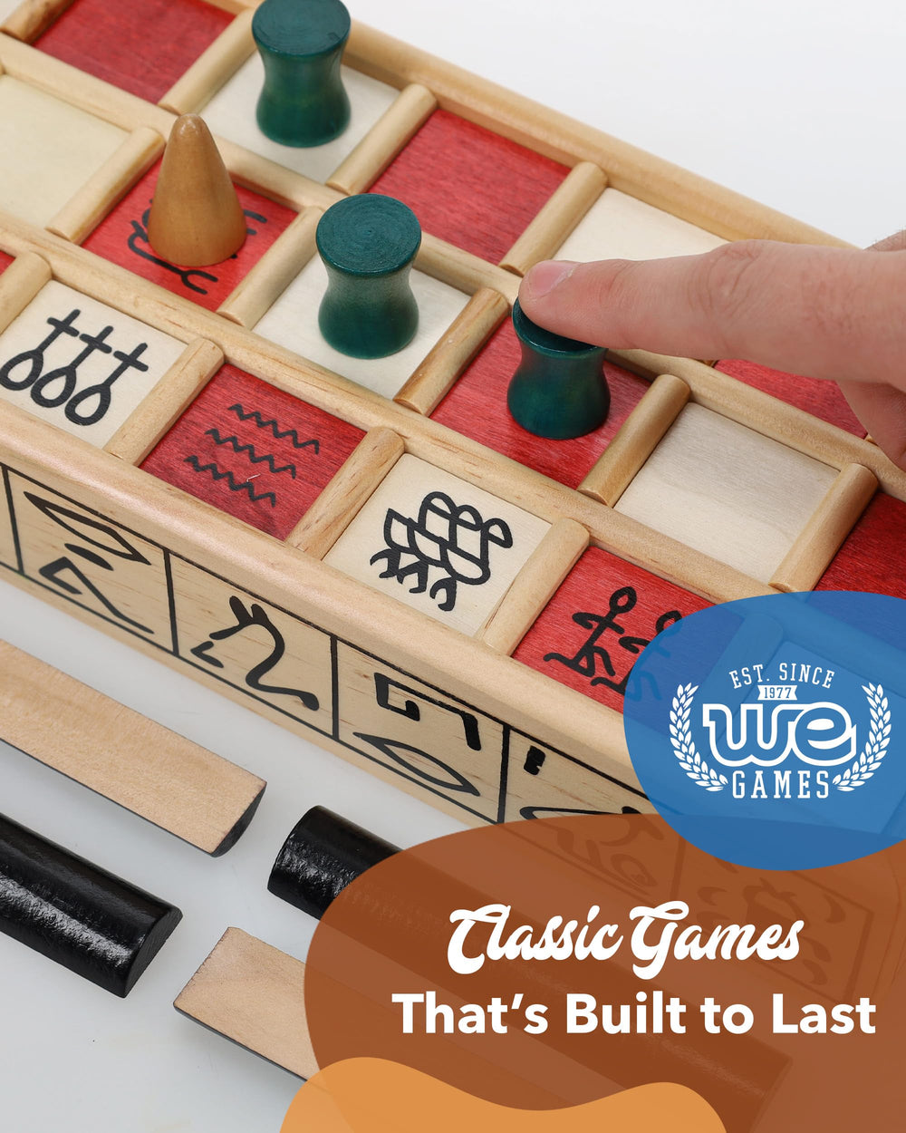 WE Games Senet invites social play during engaging board game evenings.