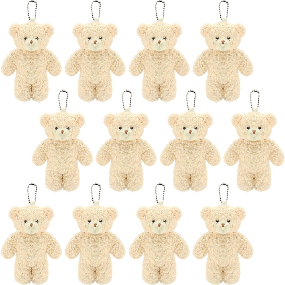 WEGUTATS brown mini teddy bear 4.7 inch plush with keychain for easy display