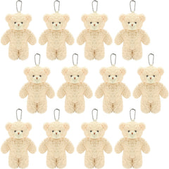 WEGUTATS brown mini teddy bear 4.7 inch plush with keychain for easy display