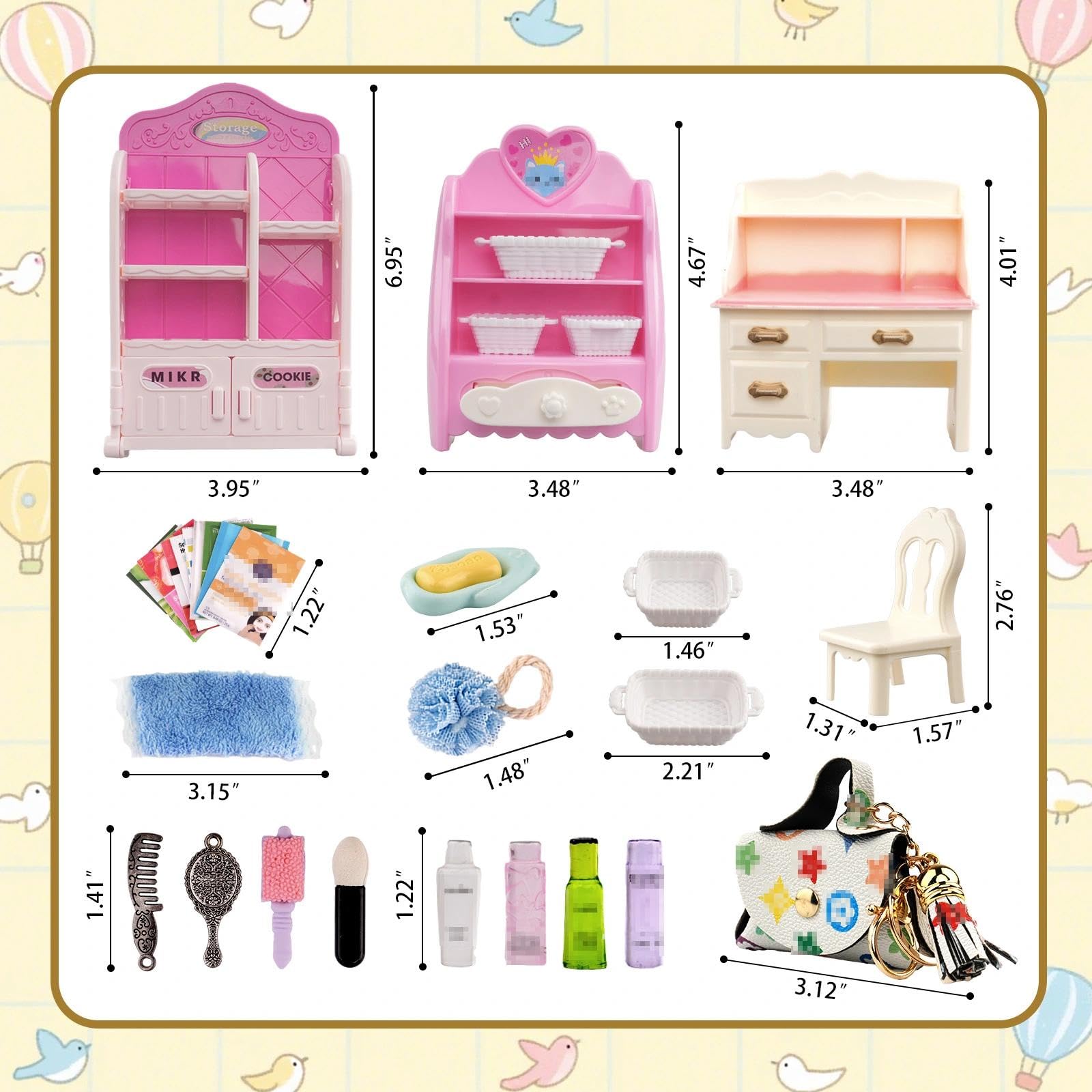 WEHOO dressing table with drawers in a mini makeup set for organized play.