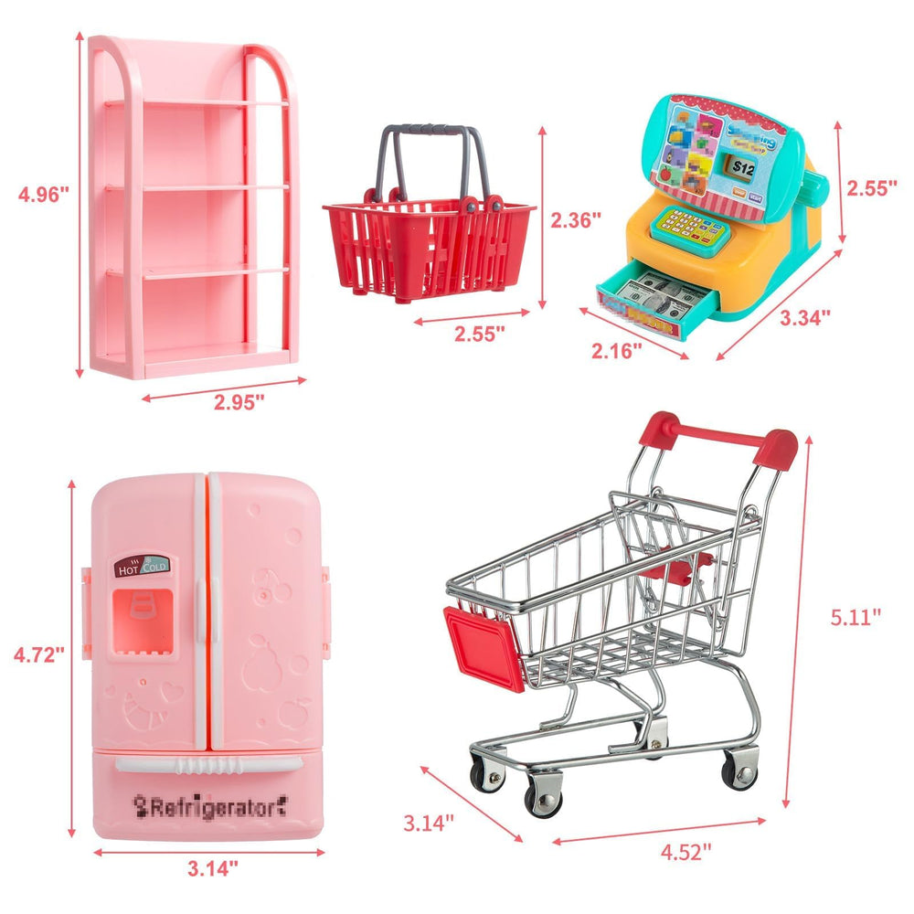 Wehoo dollhouse refrigerator with shelves for storage and display.
