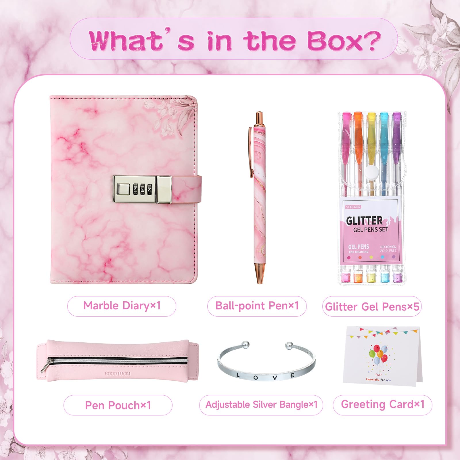 WeiAlico diary lock pink gift box, ready for birthdays and thoughtful surprises