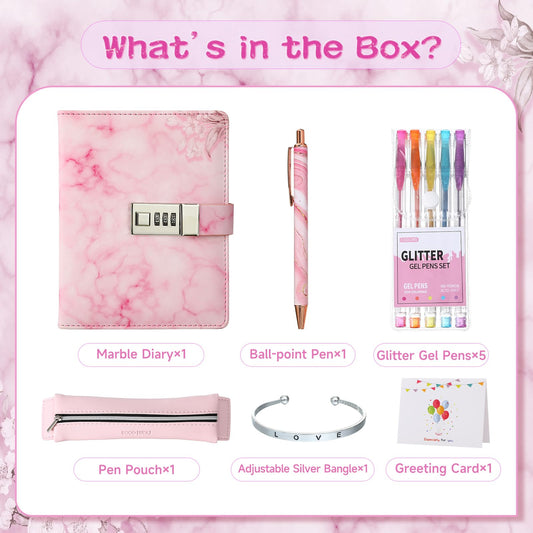 WeiAlico diary lock pink gift box, ready for birthdays and thoughtful surprises