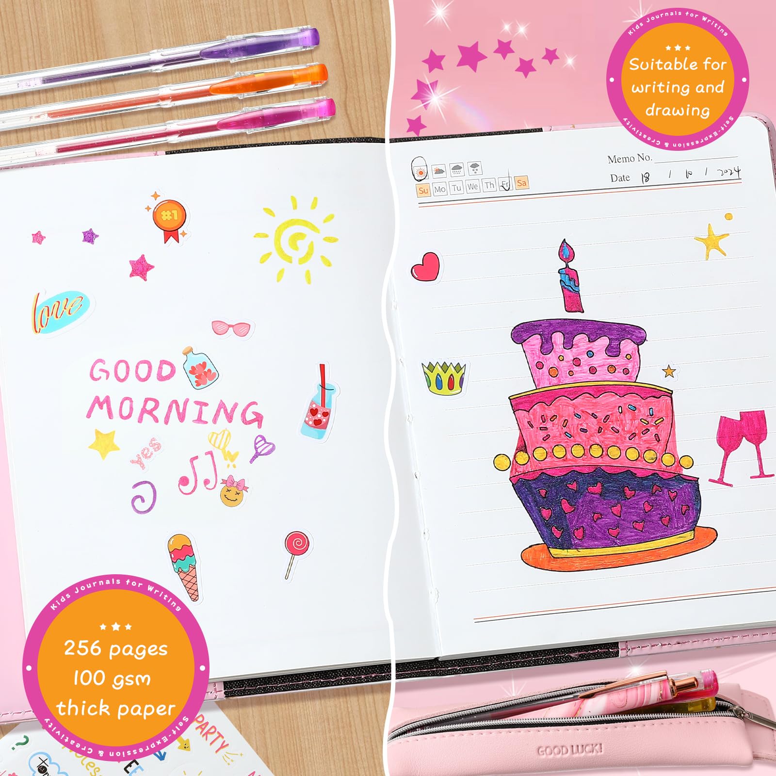 WeiAlico diary lock ballpoint pen included for smooth writing.