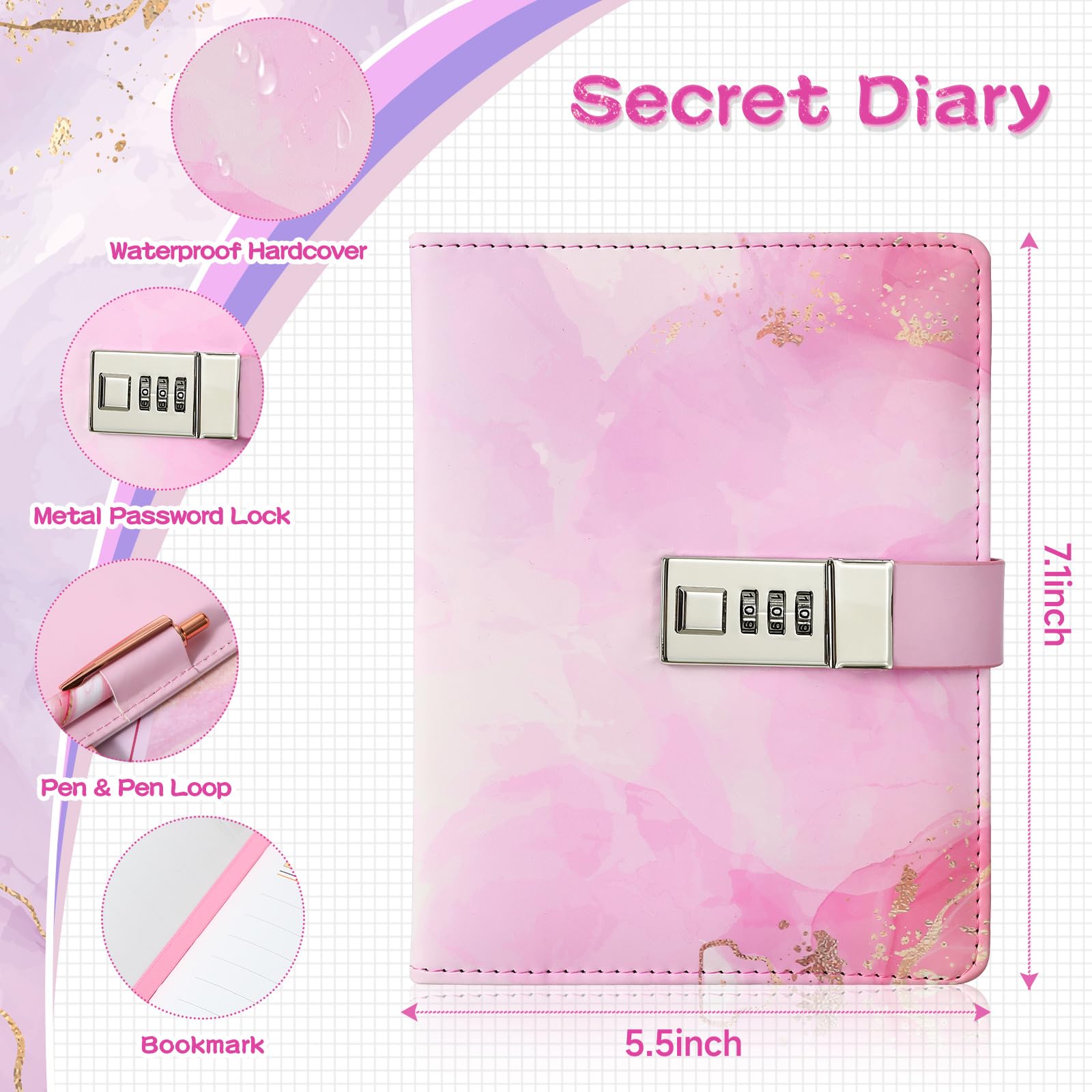 WeiAlico diary lock pen pouch keeps pens organized on the go.