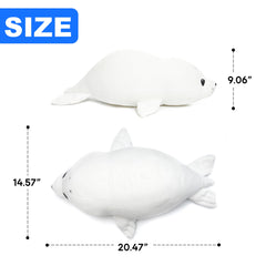 WEIGEDU White Baby Seal Plush Pillow decor touch for bedroom spaces.