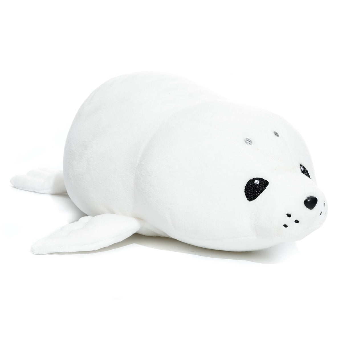 WEIGEDU White Baby Seal Plush Pillow full-size cuddle buddy for cozy naps.