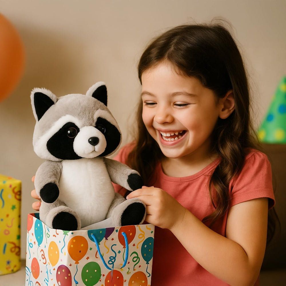 WEIGEDU Coon raccoon plush offers soft plush texture for comforting snuggles