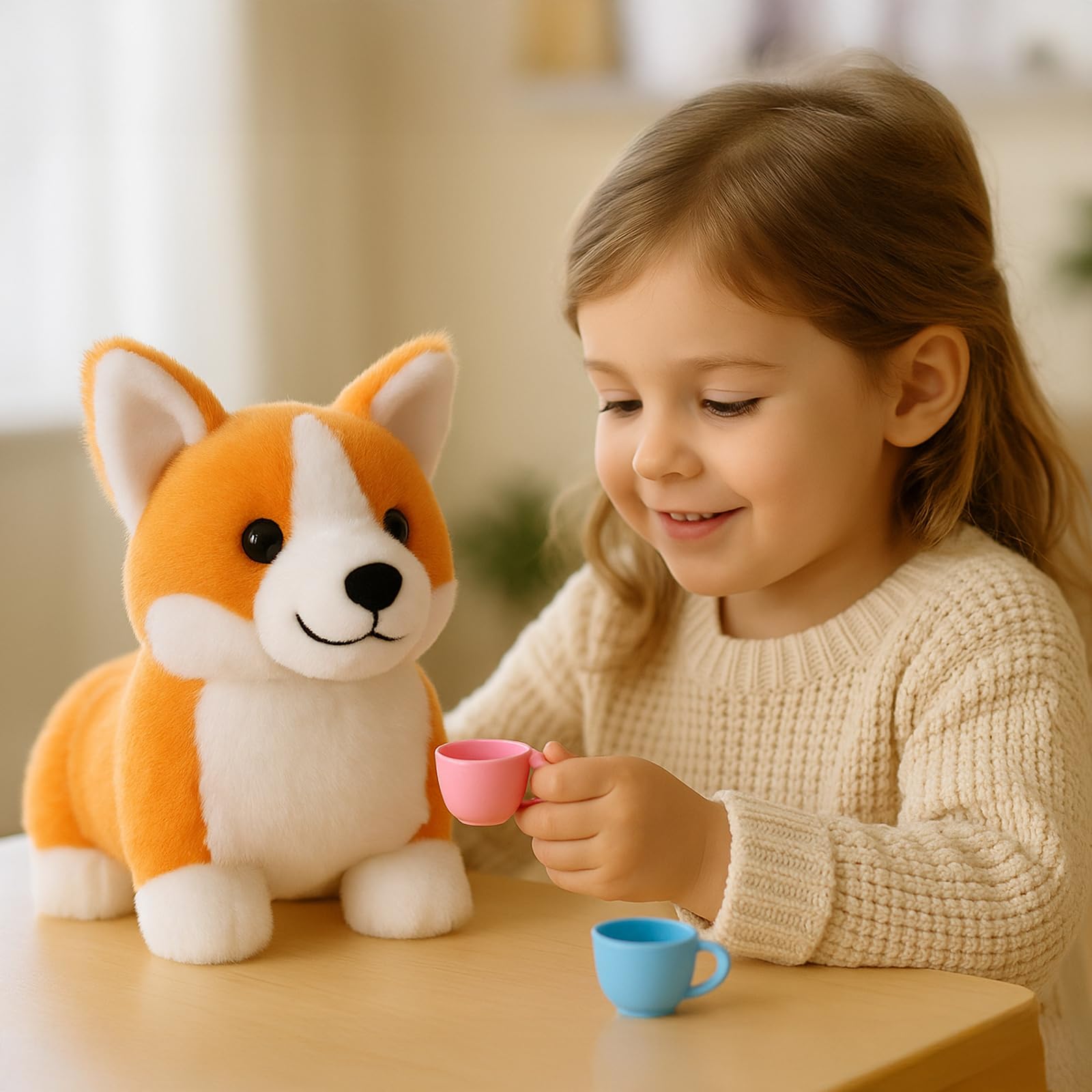 WEIGEDU Corgi Plush soft plush fabric - ultra soft feel for hug-friendly comfort.