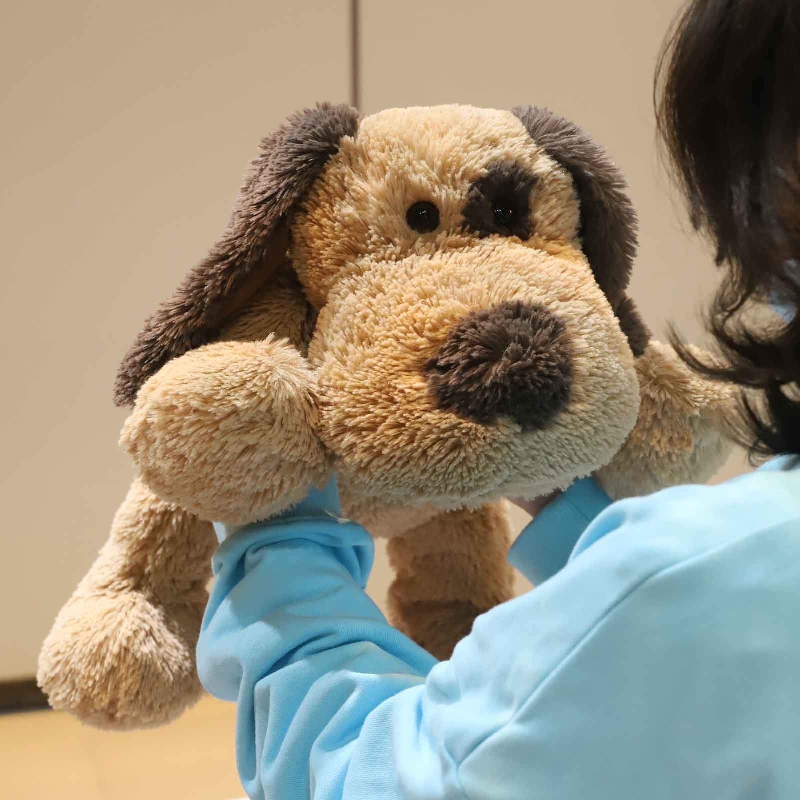 WEIGEDU floppy dog plush bedtime snuggle; helps create calm nightly routines.