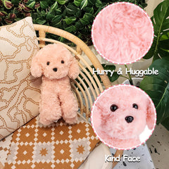 WEIGEDU fluffy dog plush sitting, inviting cuddle moments.