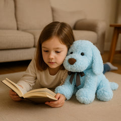WEIGEDU huggable blue dog plush ideal for snuggling