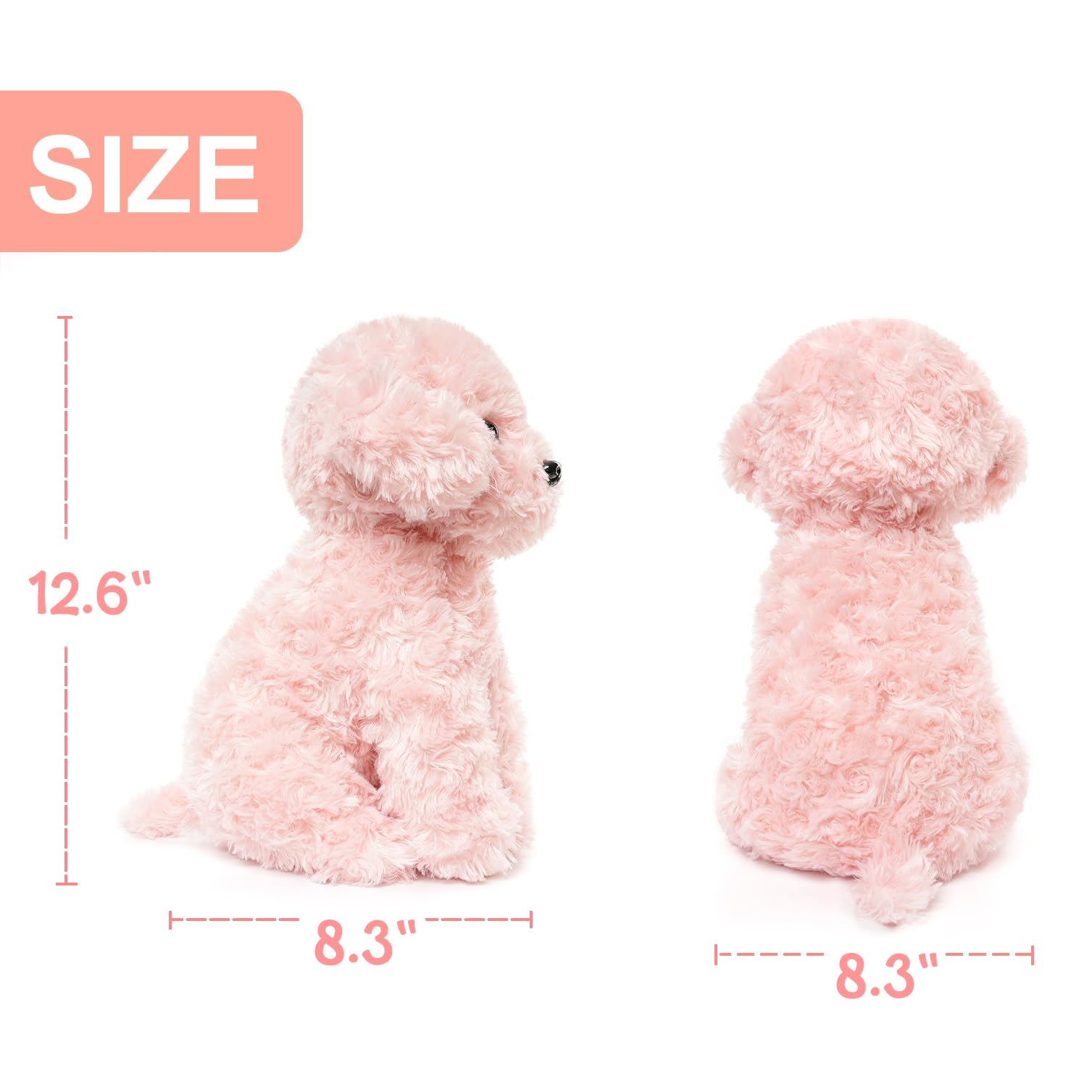 WEIGEDU pink dog plush decor for a cheerful children's room.