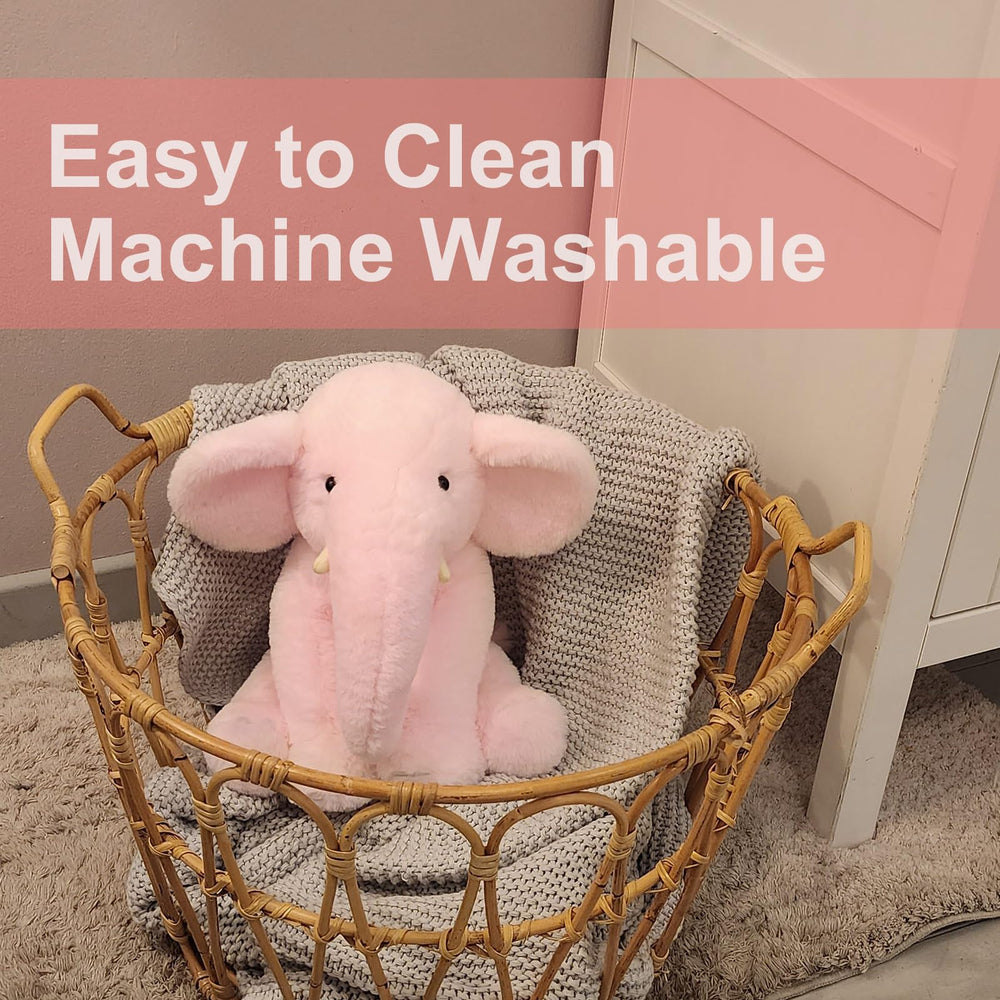 WEIGEDU pink elephant plush ideal for baby shower decor.