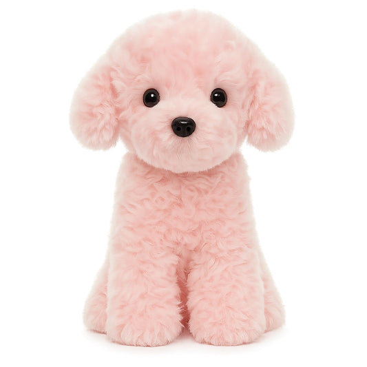 WEIGEDU pink puppy plush, 12.6 inches tall, perfect for hugging and imaginative play.
