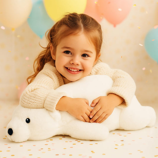 WEIGEDU polar bear sleeping pose plush for nap time