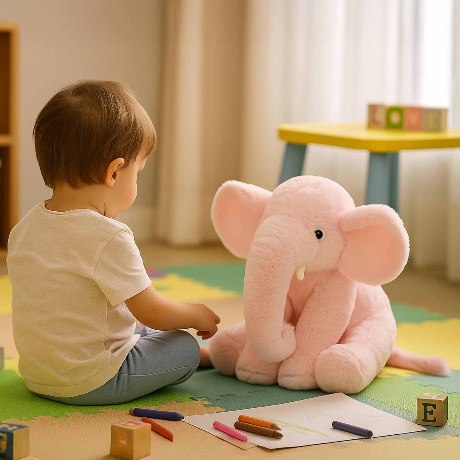 WEIGEDU premium soft plush provides durable softness for daily play.