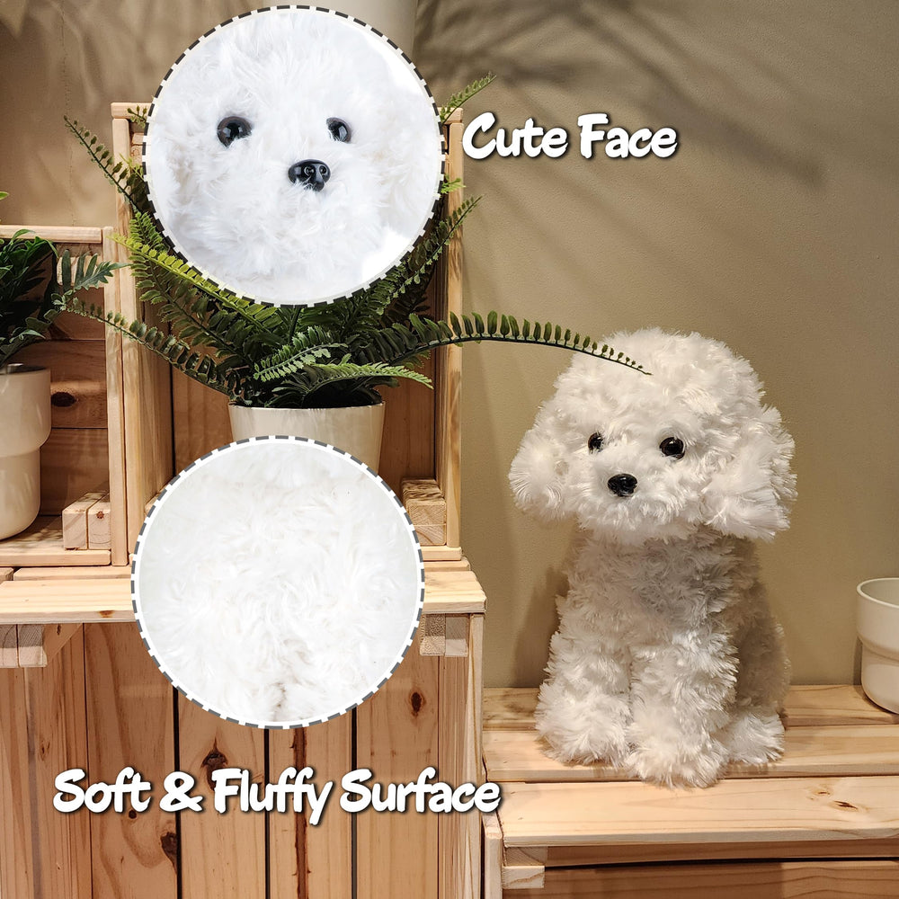WEIGEDU White Toy Poodle face detail close-up shows lifelike features