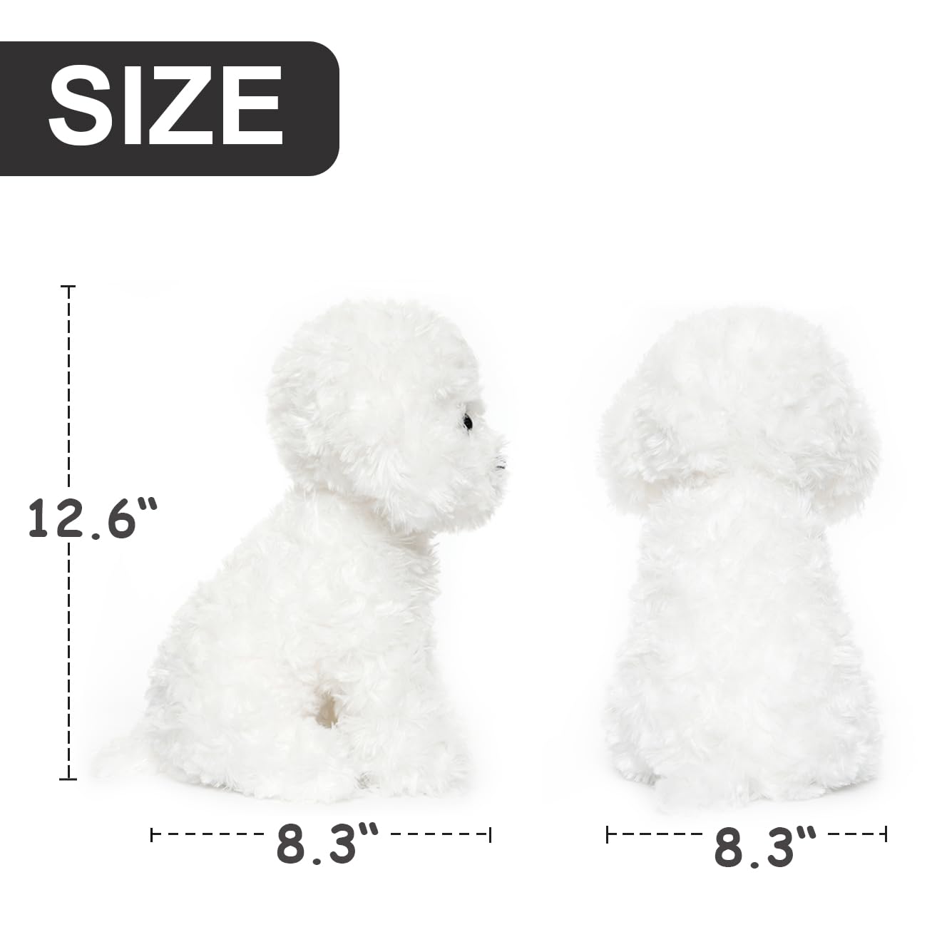 WEIGEDU White Toy Poodle stuffed animal in kids play scene sparks imagination