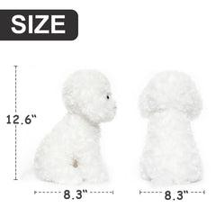 WEIGEDU White Toy Poodle stuffed animal in kids play scene sparks imagination