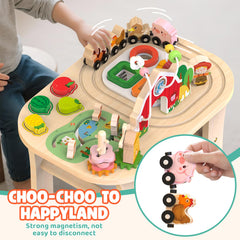 Weilim Activity Table stacking farm figures encourages imaginative solo or shared play.
