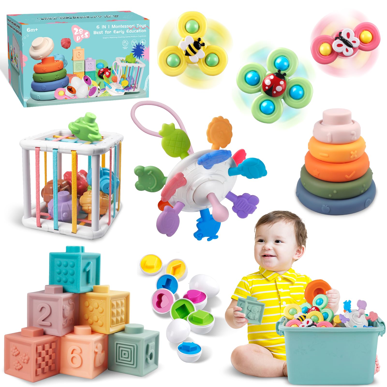 Weilim 6-in-1 blocks support early shapes and color learning
