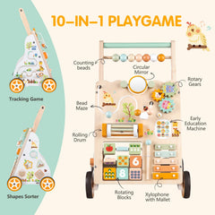 Weilim push walker with activity center engaging toddlers in cognitive play