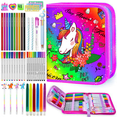 Weirtoya 53pcs washable markers set with vibrant colors for clean, mess-free art projects.
