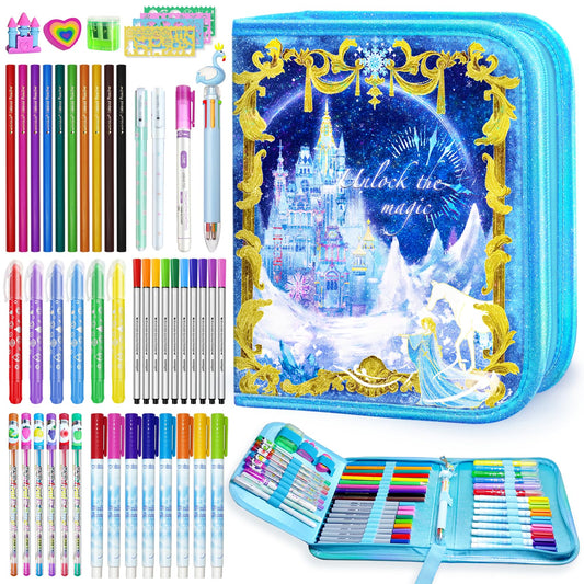 Weirtoya 53pcs kit with unicorn case for mess-free creativity