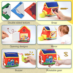 weirtoya tissue box toy includes a mirror for tracking hand-eye coordination