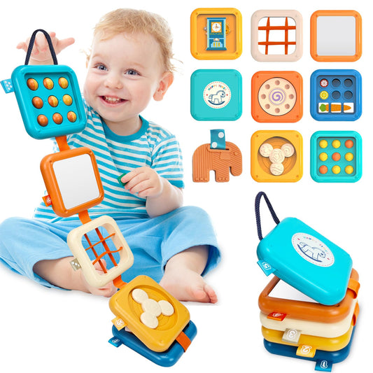 Weirtoya Busy Board mirror boosts focus during quiet, independent play.
