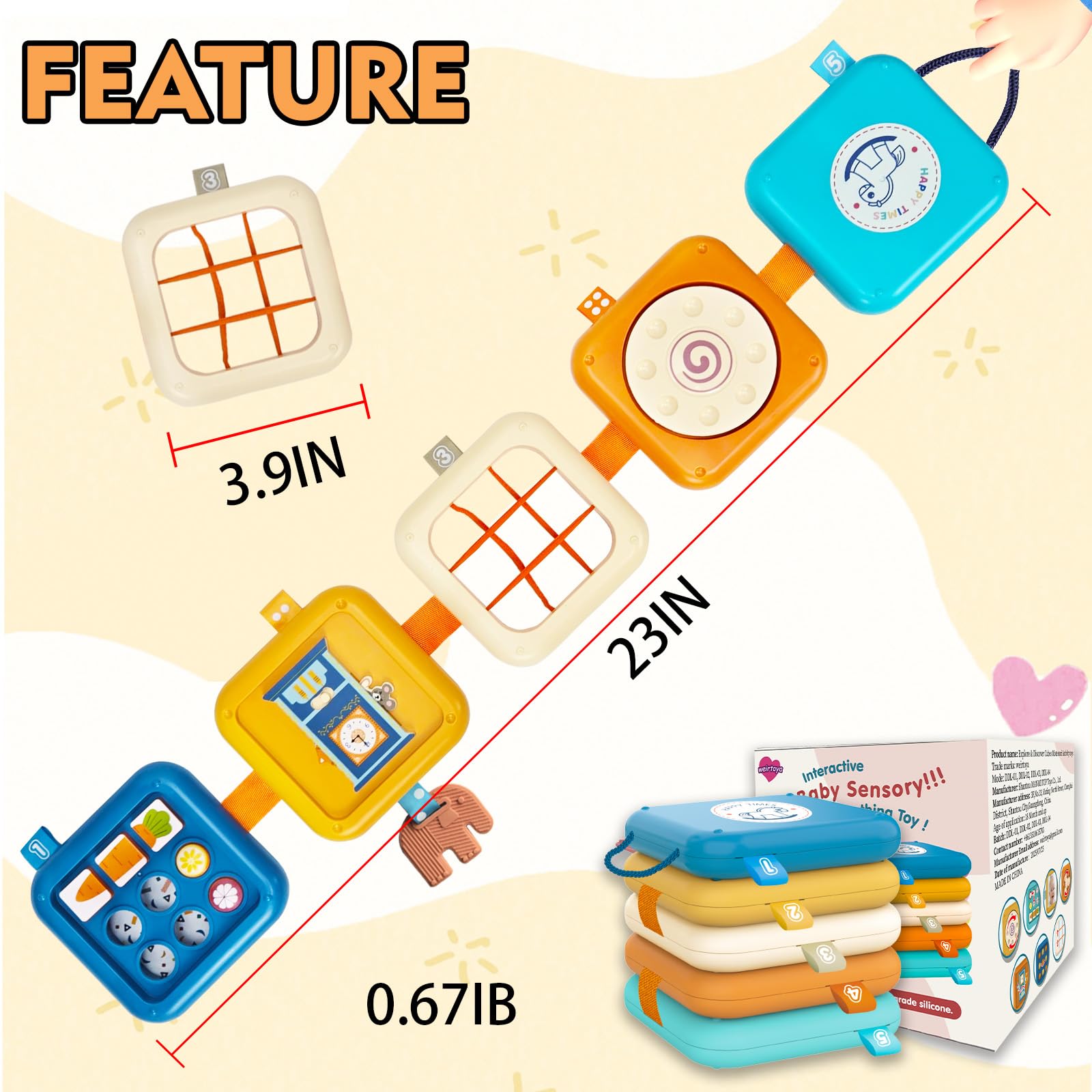 Weirtoya Busy Board travel-compact design fits car journeys and restaurants.
